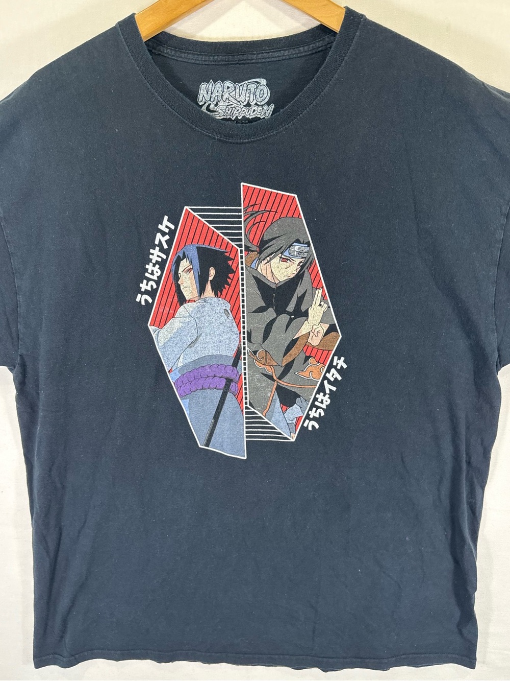 Ripple Junction Black Naruto Shippuden Graphic Tee with Red Accents